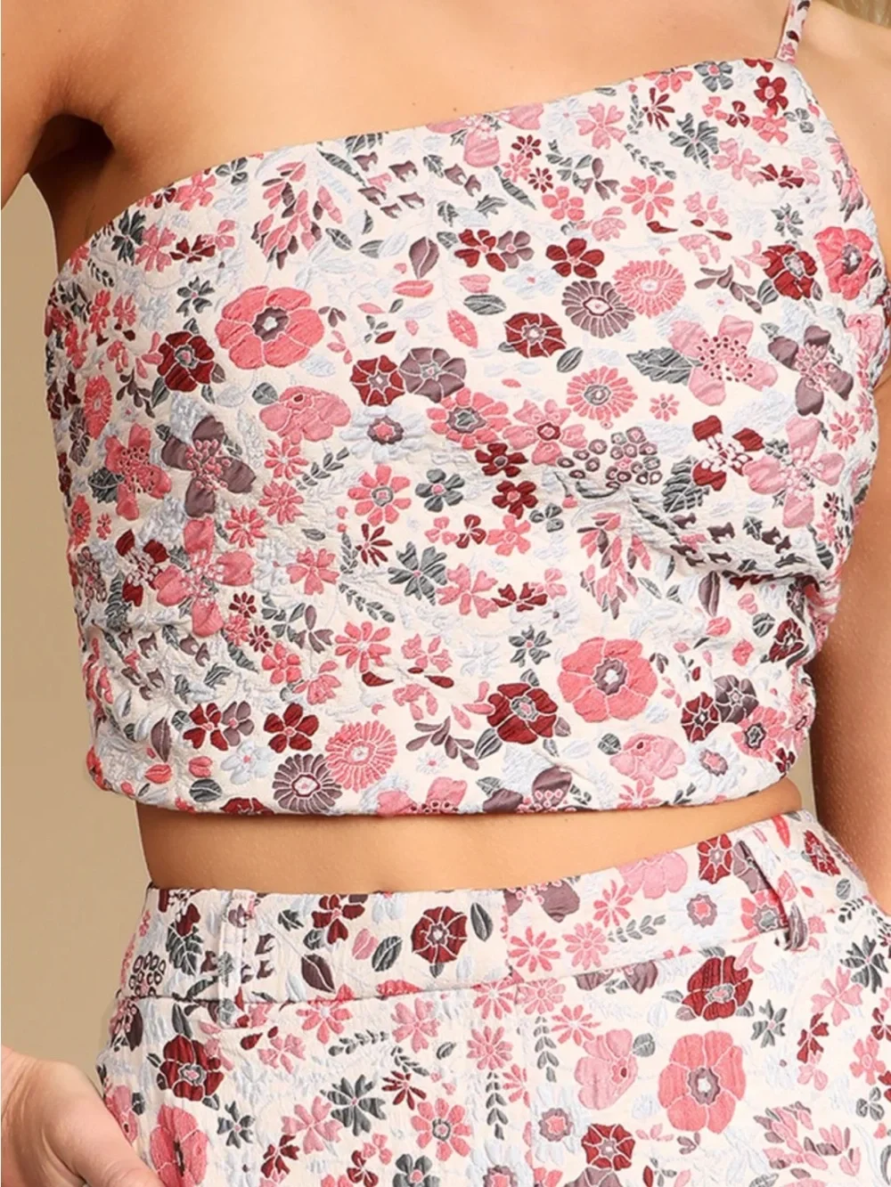 Lulu's Bloom into Spring Blush Floral Jacquard Set - Picture 2 of 11